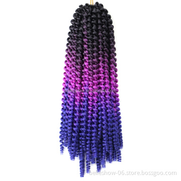 Hot sell wholesale crochet braid fiber spring twist curly spring curl hair crochet braid 12 inch passion twist